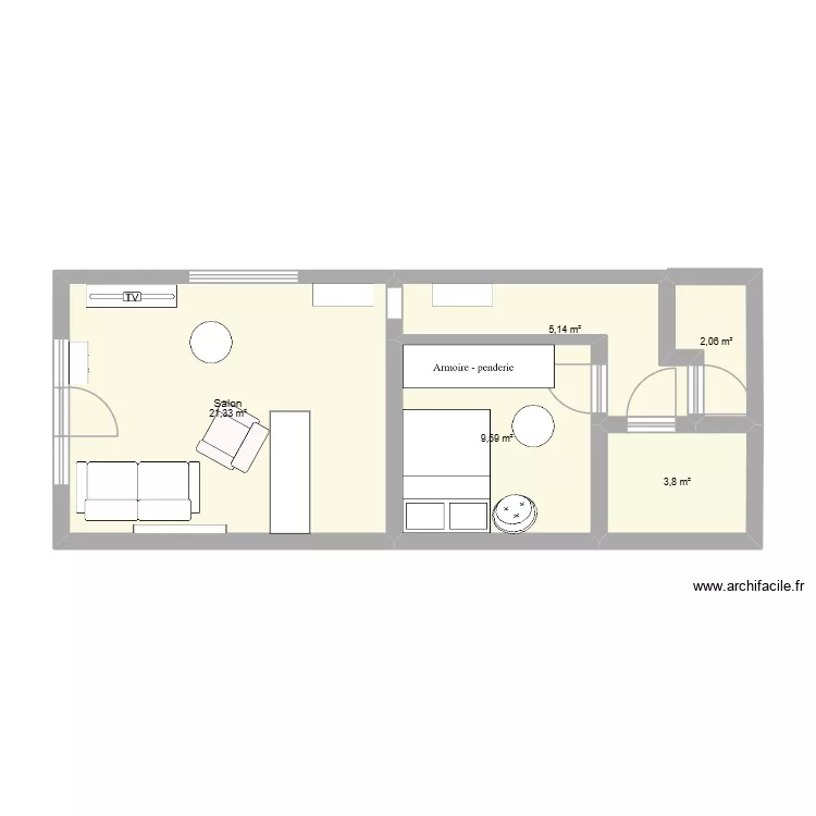 Mt sur Rolle. Plan de 5  et 42 m²
