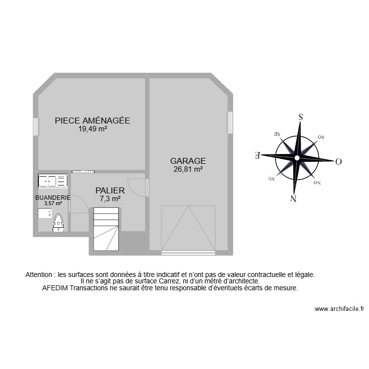 BI 25908. Plan de 27 pièces et 263 m2