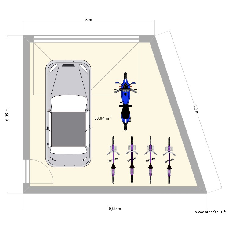 Garage 1. Plan de 1 pièce et 30 m2