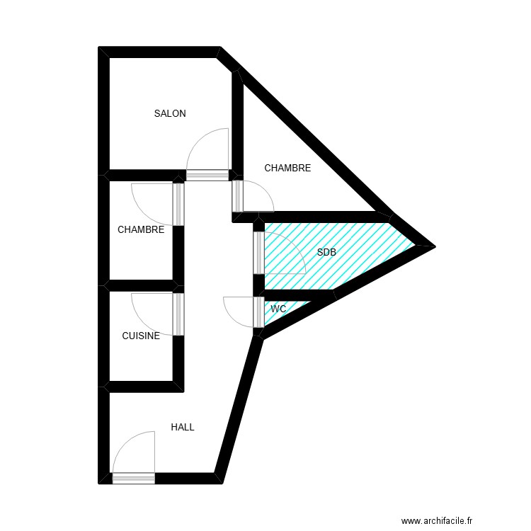 GOFFART 2. Plan de 7 pièces et 24 m2