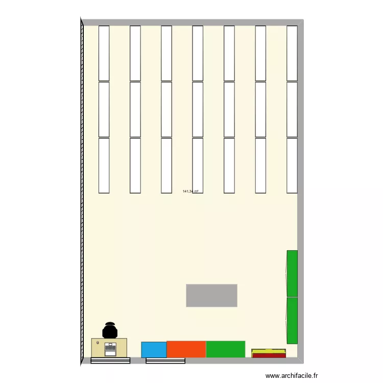 magasin Hall 230. Plan de 1 Pièce et 141 m² magasin Hall 230. Plan de 1 Pièce et 141 m²
