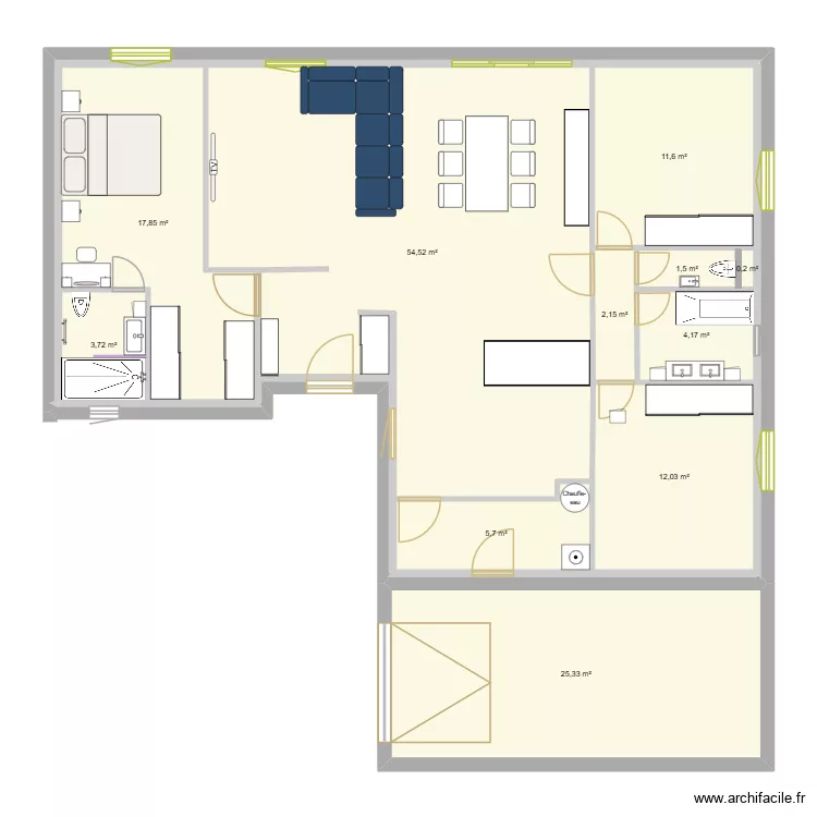 Plan maison. Plan de 12 Pièces et 139 m²