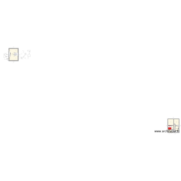 etage 1. Plan de 6 pièces et 61 m2