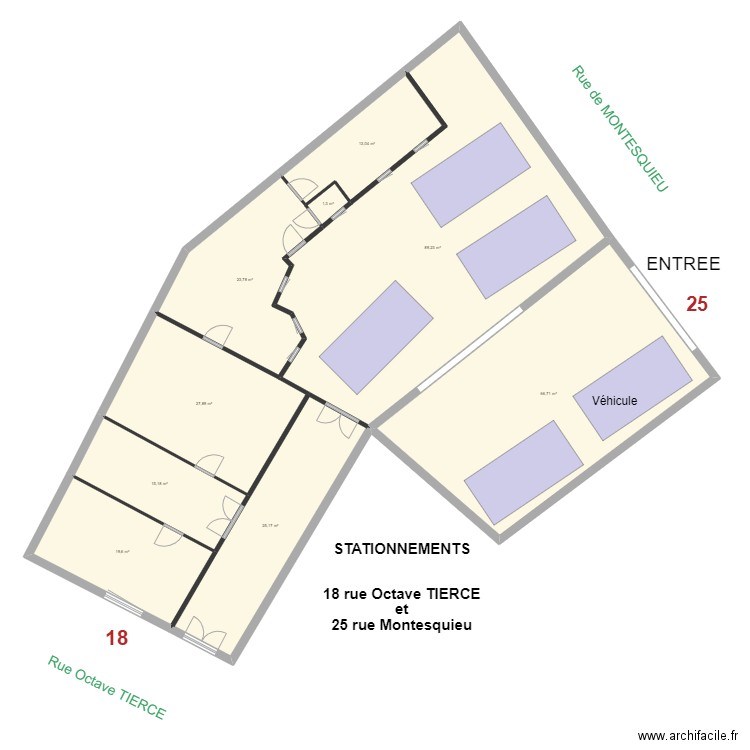 octave tierce PLAN DE MASSE  stationnements. Plan de 0 pièce et 0 m2