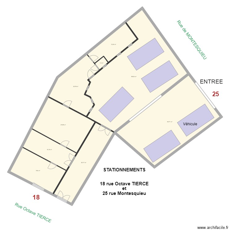 octave tierce PLAN DE MASSE  stationnements. Plan de 9 pièces et 282 m2