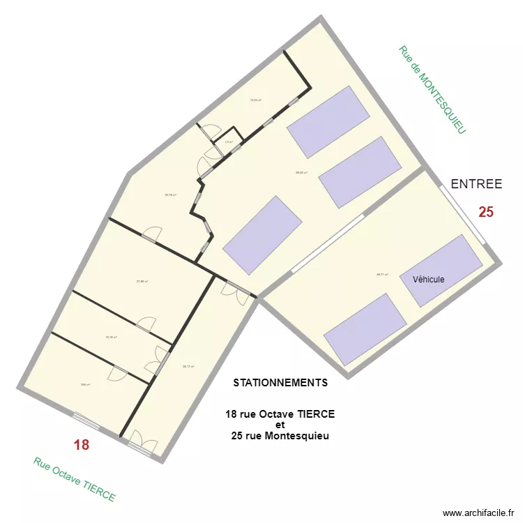 octave tierce PLAN DE MASSE  stationnements. Plan de 