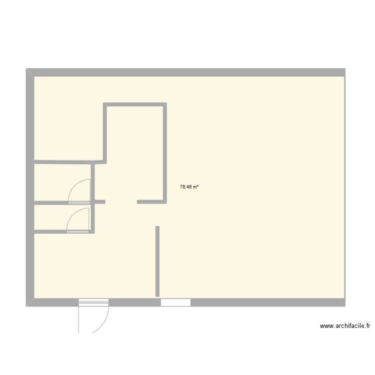 André Cloix. Plan de 1 pièce et 76 m2