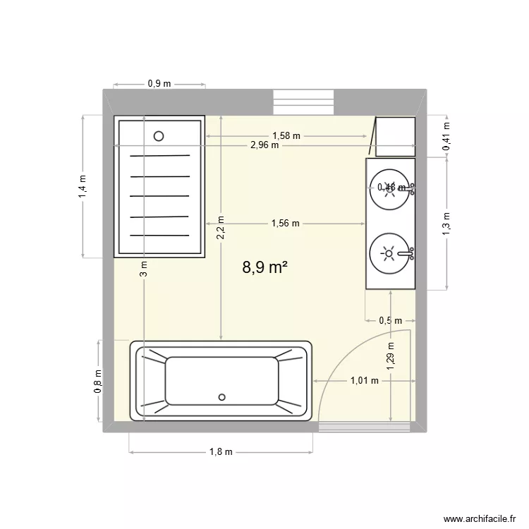 Plan de sol 9. Plan de 1  et 9 m²