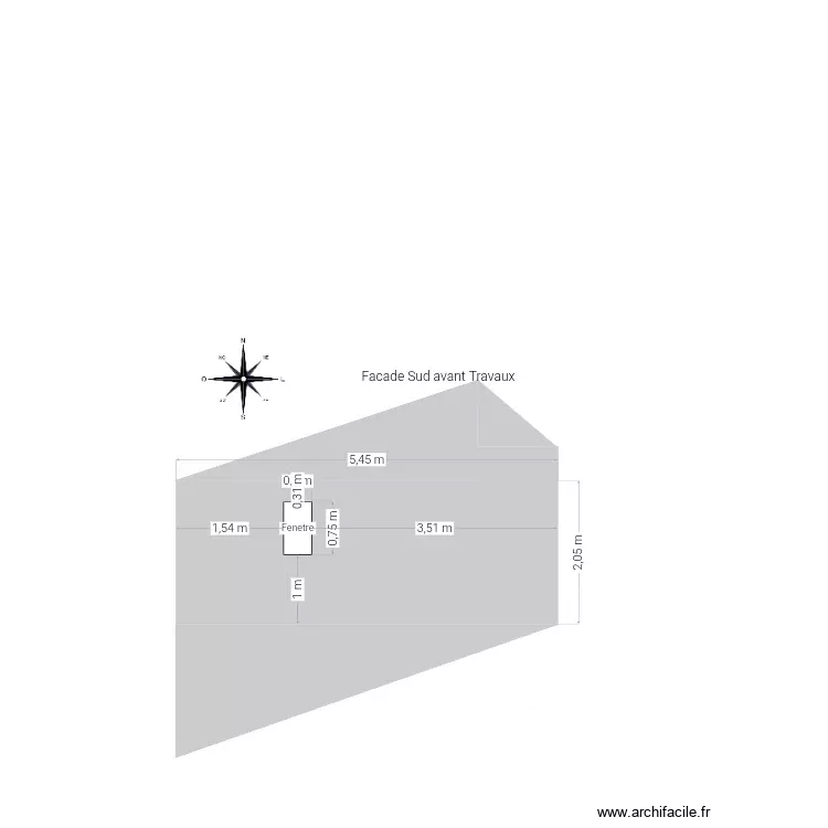 Facade SUD Avant Travaux. Plan de Facade SUD Avant Travaux. Plan de