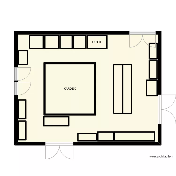 Stock bord de ligne. Plan de 19  et 78 m²
