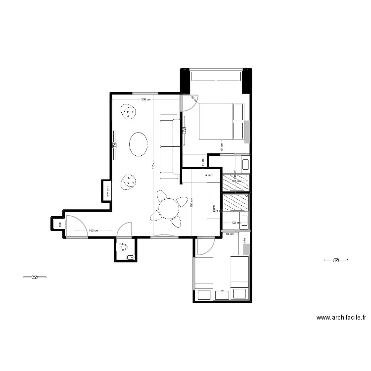 16halles bis. Plan de 5 pièces et 23 m2