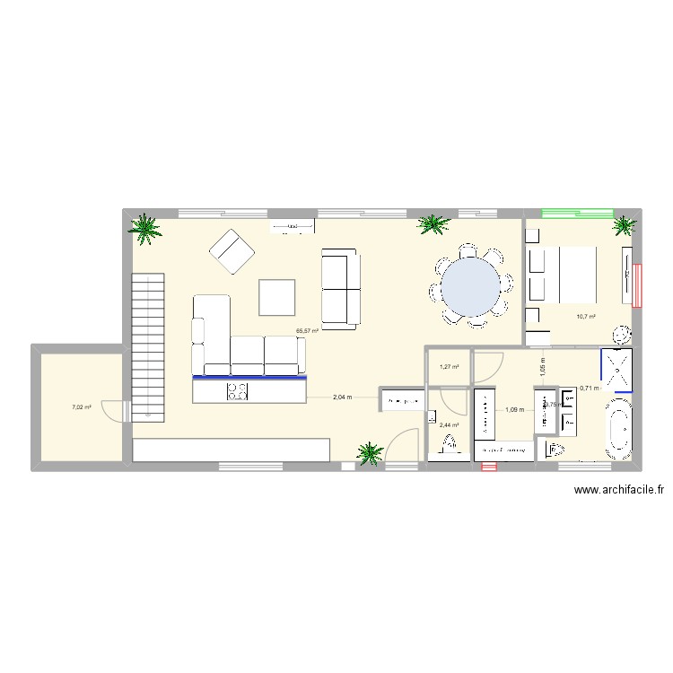 Villa Grasse - RDC V4. Plan de 6 pièces et 101 m2