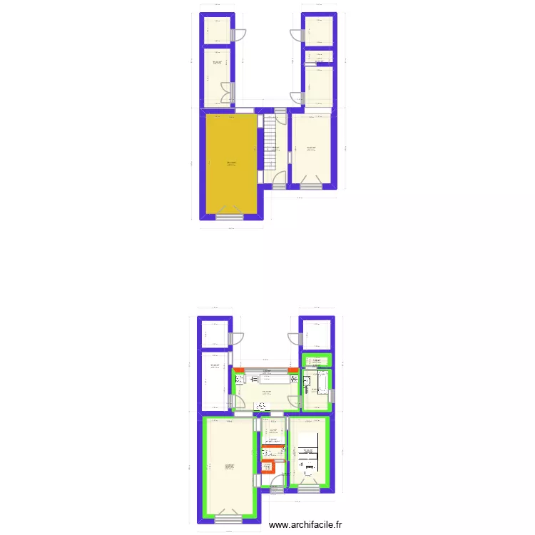 plan 1. Plan de 19 pièces et 199 m²