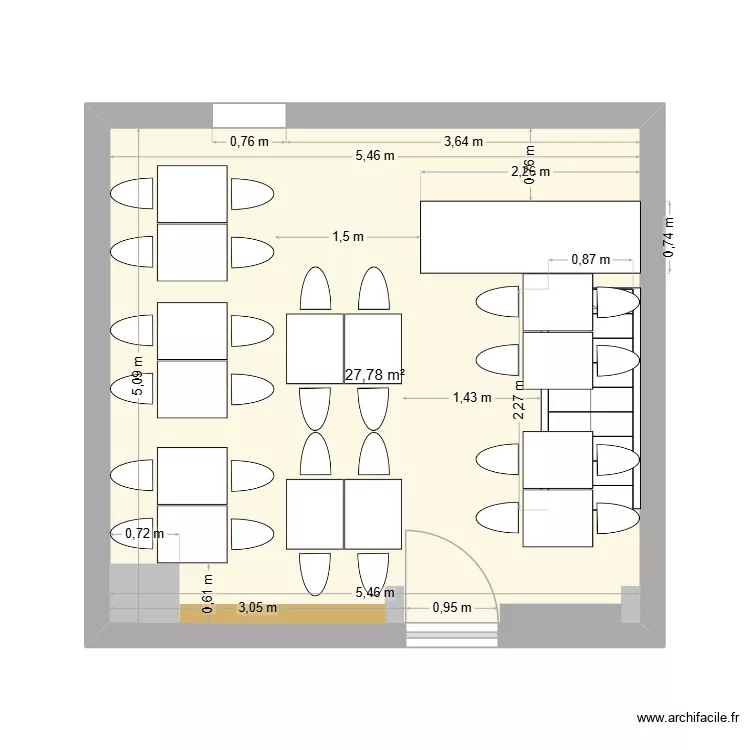 resto salle. Plan de 