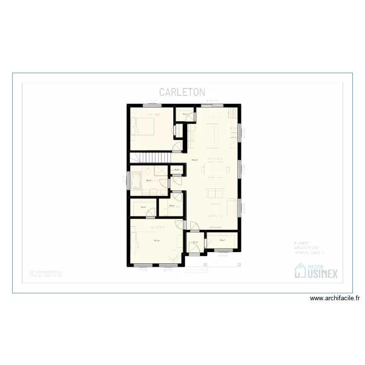 CARLETON 43'x40'x39' X 30' - PLAN VIERGE. Plan de 