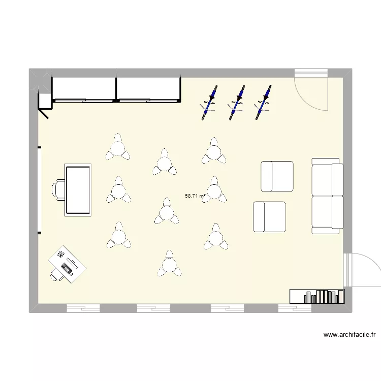 SALLE FLEXIBLE E15 H2B 060324. Plan de 