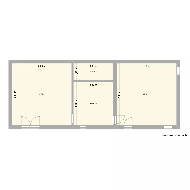 RDC Charbonne. Plan de 4  et 95 m²