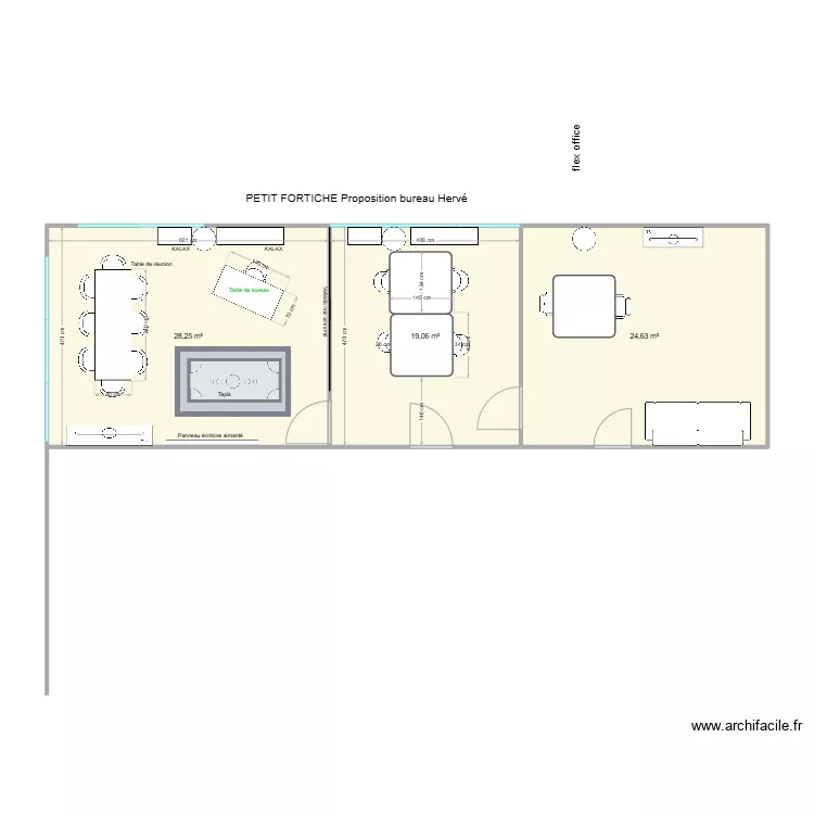 PETIT FORTICHE Bureau Herv&eacute; proposition 3. Plan de 