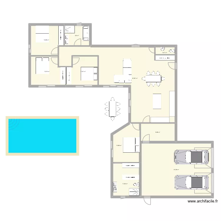 maison en L. Plan de 10 et 199 m² maison en L. Plan de 10 et 199 m²