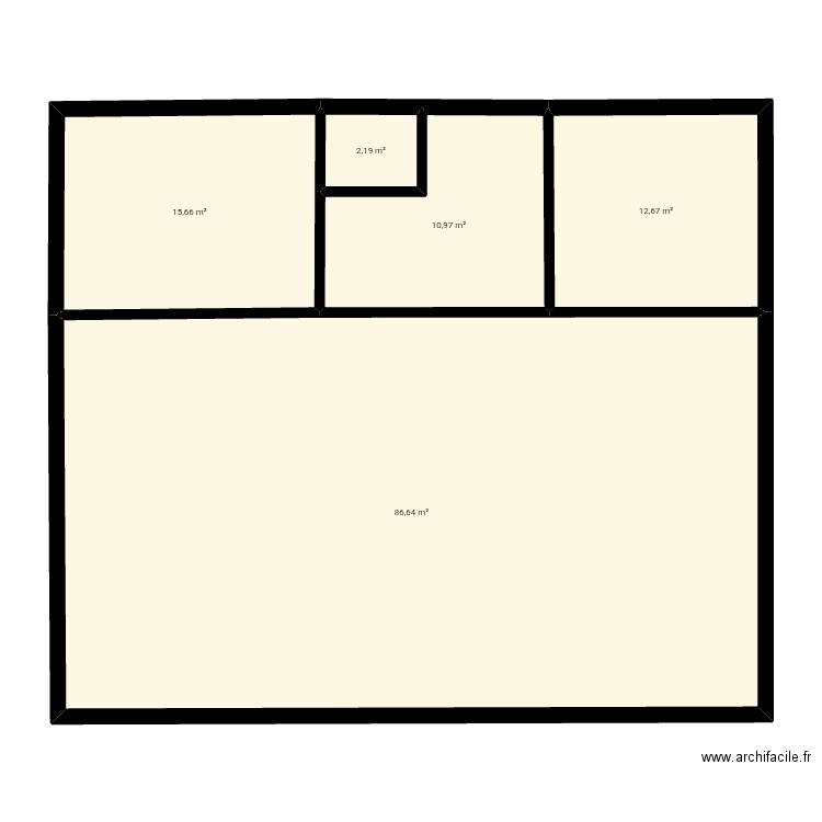 Yty. Plan de 5 pièces et 128 m2