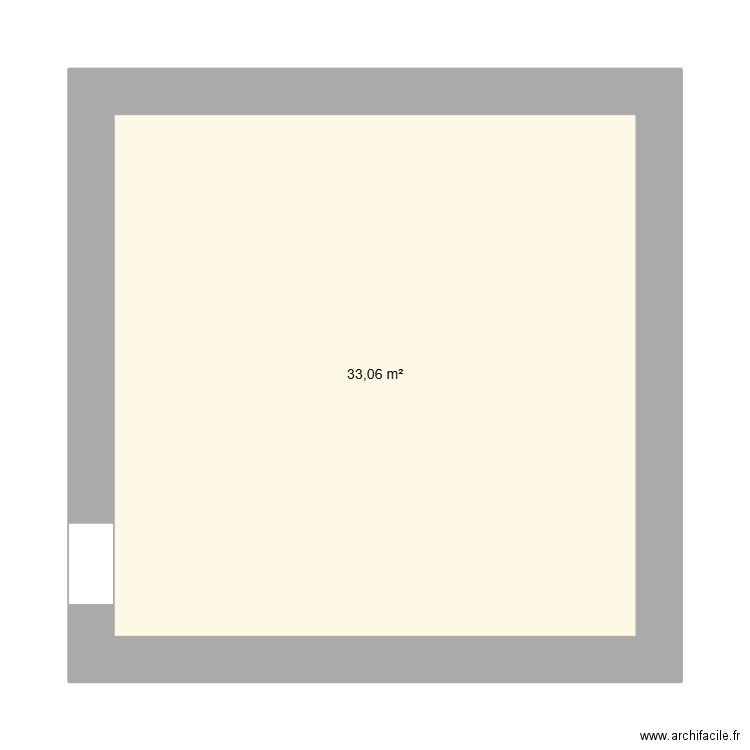 batisse existante. Plan de 1 pièce et 33 m2