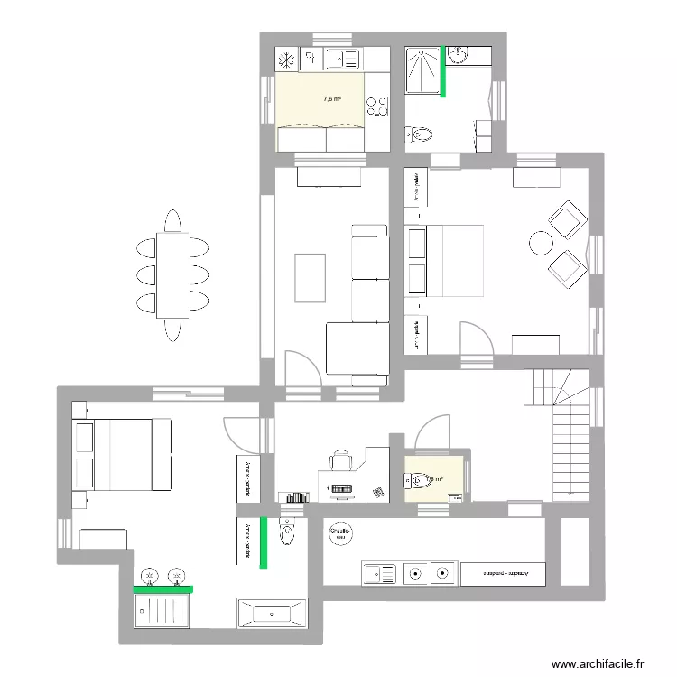 Ambolo Interm&eacute;diaire FINAL V4. Plan de 2  et 9 m²