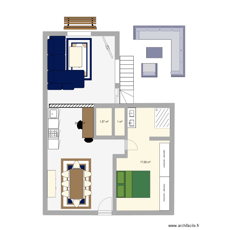 extension. Plan de 0 pièce et 0 m2