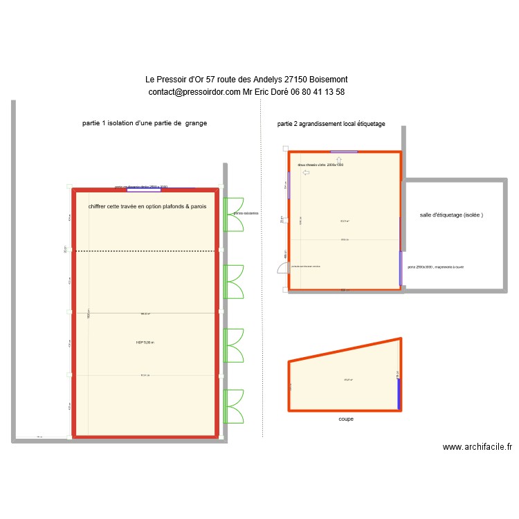 le pressoir d'or . Plan de 3 pièces et 306 m2