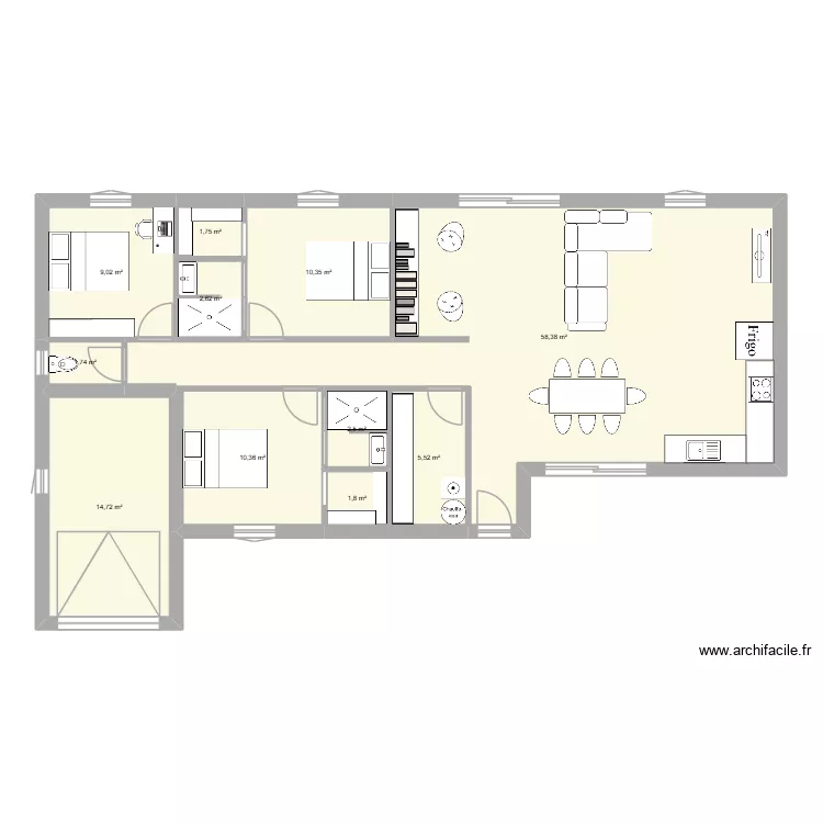 Maison St Cesaire. Plan de 11  et 119 m²
