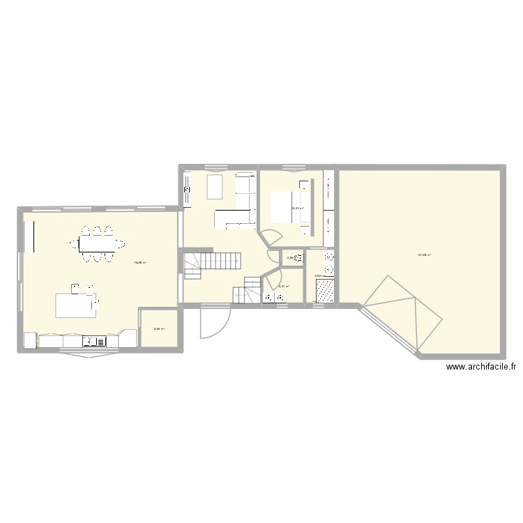 maison. Plan de 7 pièces et 169 m2