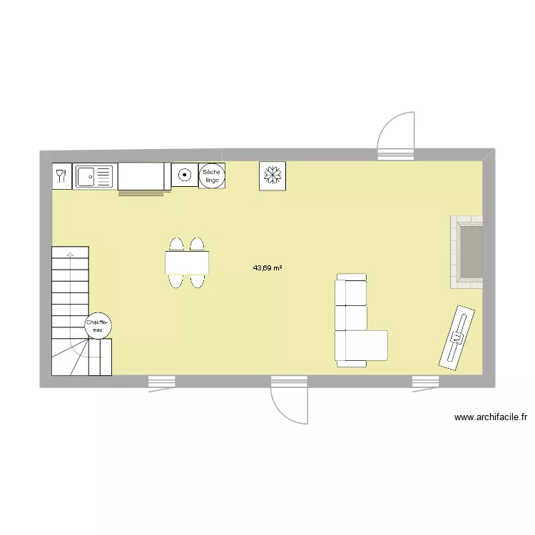 pierre Duguay. Plan de 1  et 44 m²