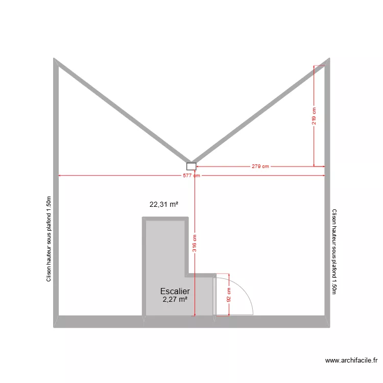 Projet 4 - Etage vierge - Maison 60 Saint Louis. Plan de 