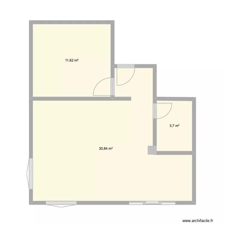 Outards_Mini_v1. Plan de 3  et 46 m²