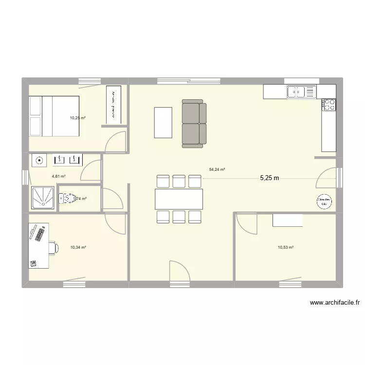 test. Plan de 6  et 92 m²