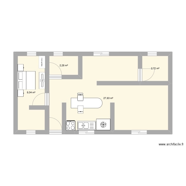maison noéline. Plan de 4 pièces et 41 m2