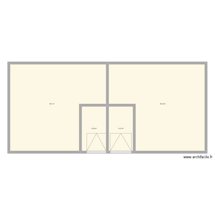 maison jumelée. Plan de 0 pièce et 0 m2