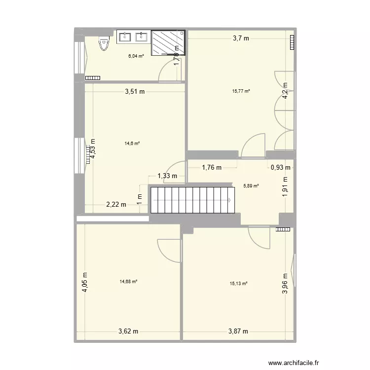 &eacute;tage maison capens. Plan de 12  et 74 m²