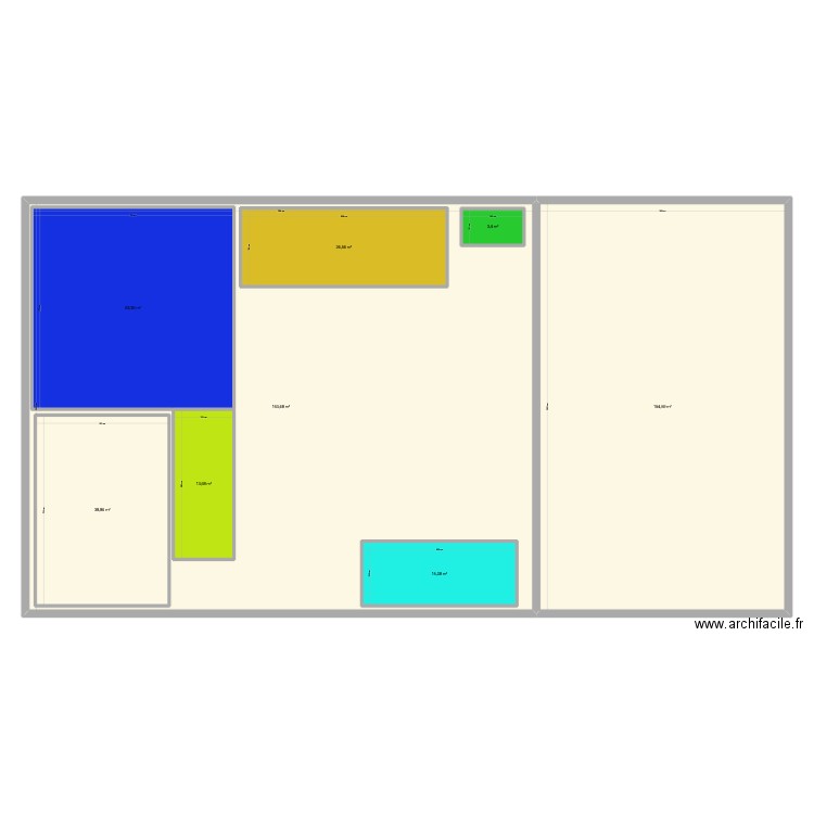 Aménagement 2/3. Plan de 8 pièces et 630 m2