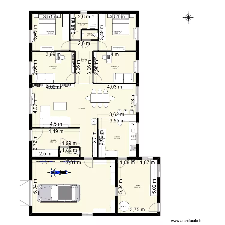 maison 4 FESSEL. Plan de 13  et 186 m²