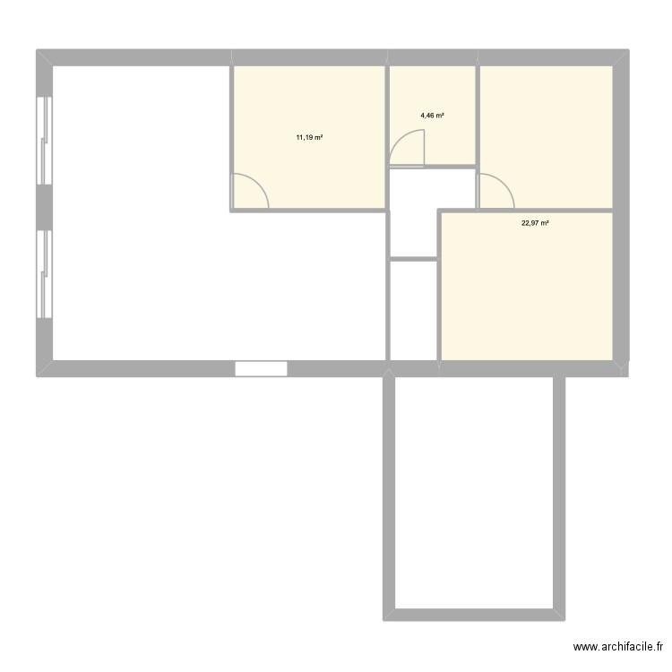 plan 2. Plan de 3 pièces et 39 m2