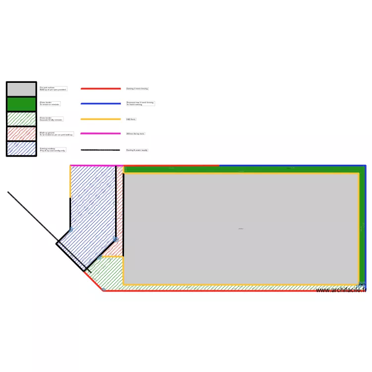 STK - Proposed Car Park - Legend. Plan de 10  et 893 m²