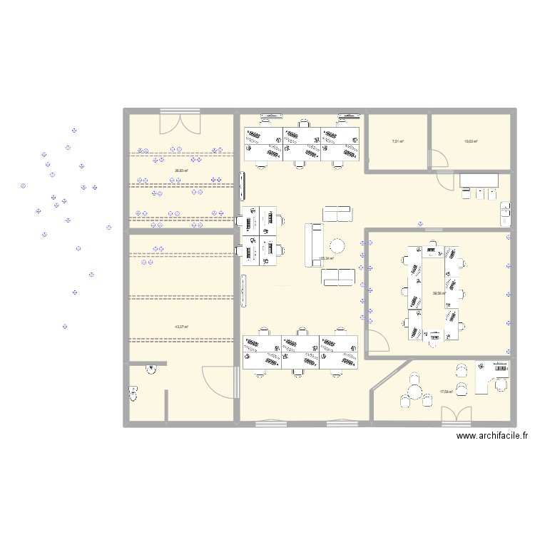 Everly. Plan de 7 pièces et 250 m2