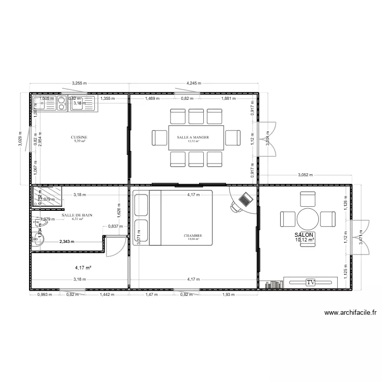 chambre d'hotes. Plan de 6 Pièces et 56 m² chambre d'hotes. Plan de 6 Pièces et 56 m²