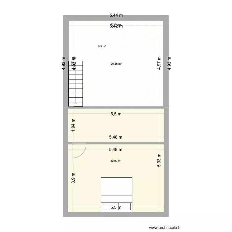 Louis étage. Plan de 3 et 59 m² Louis étage. Plan de 3 et 59 m²