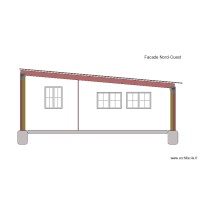 Façade nord-ouest plan coupe