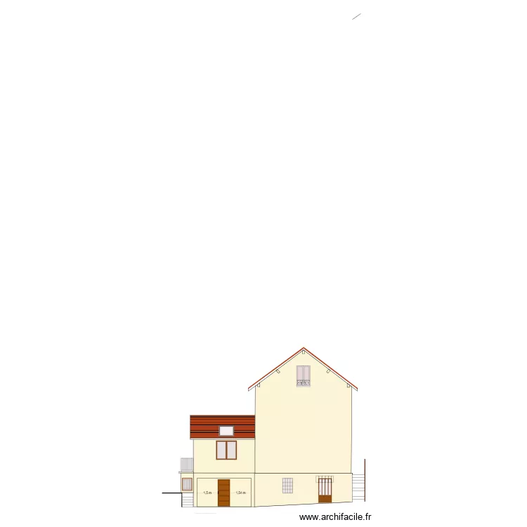 pignon EST EXISTANT. Plan de pignon EST EXISTANT. Plan de