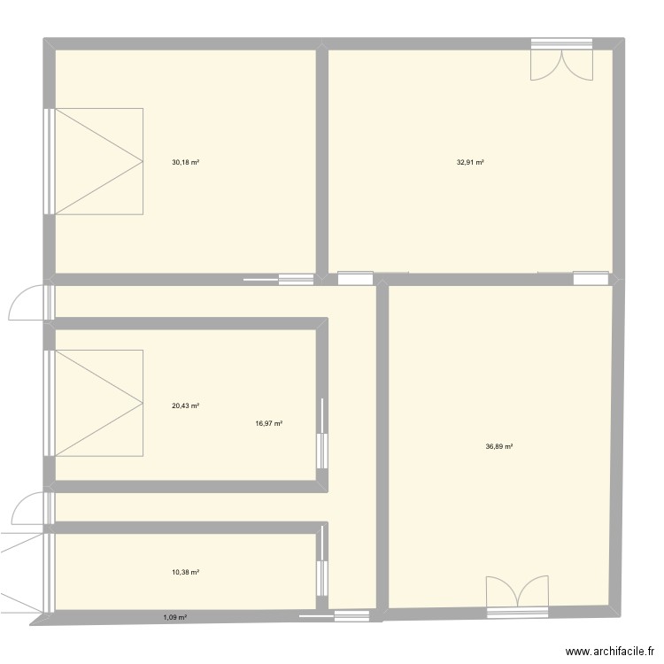 23-1. Plan de 7 pièces et 149 m2
