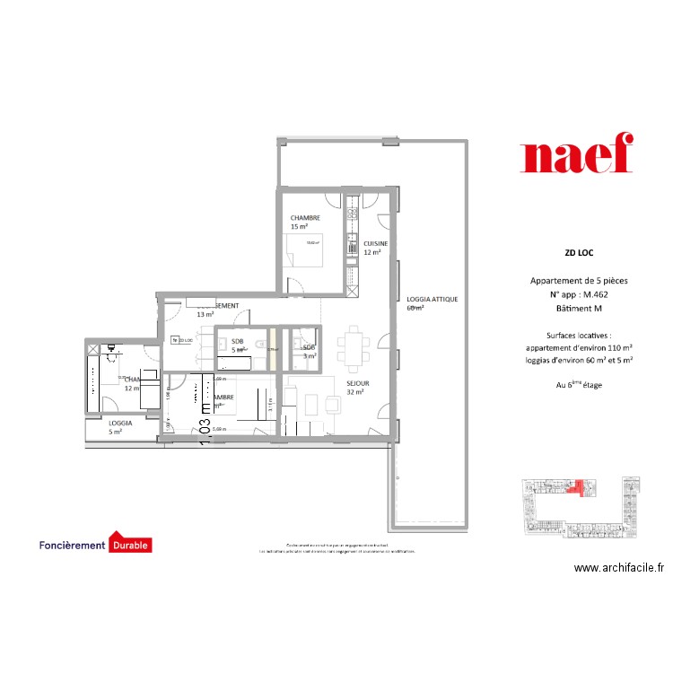 vessy 1234. Plan de 7 pièces et 134 m2