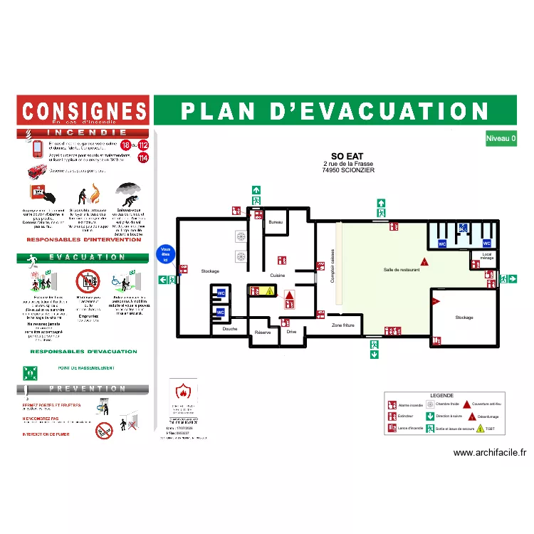 Plan d'évacuation 3 SO EAT. Plan de 11 et 402 m² Plan d'évacuation 3 SO EAT. Plan de 11 et 402 m²