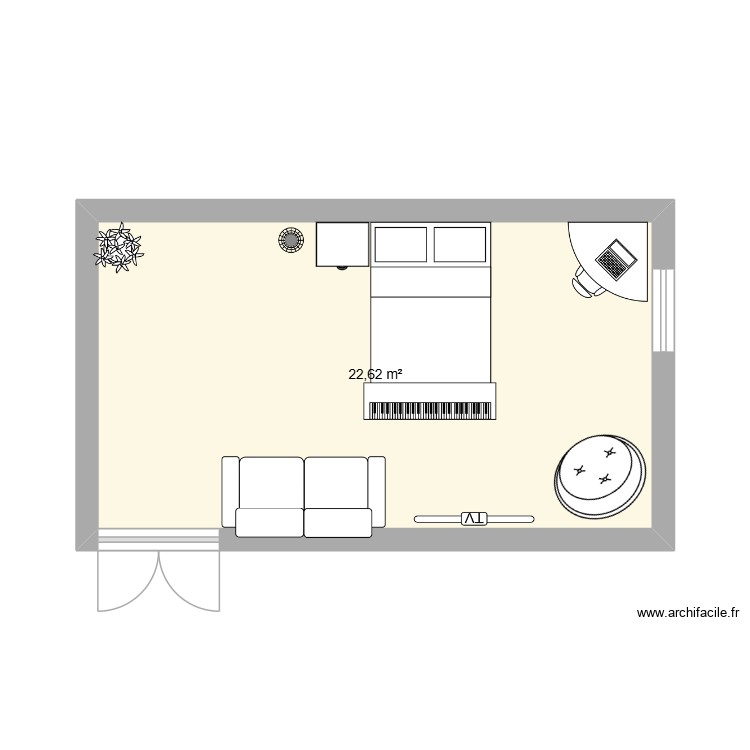 chambre. Plan de 0 pièce et 0 m2